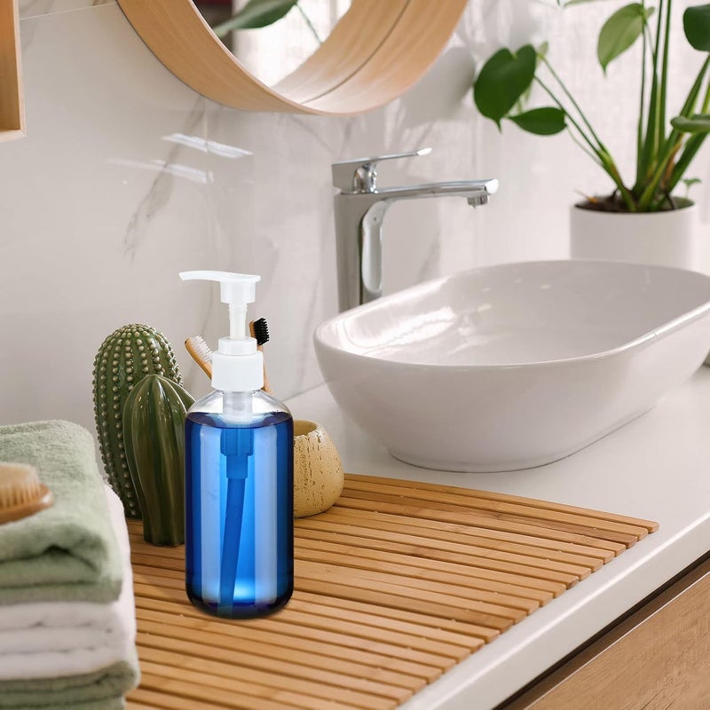 Eaasty 48 قطعة موزع زجاجة مضخة لوشن قابلة لإعادة التعبئة شامبو بلسم موزع صابون يدوي بلاستيكي فارغ 8 أونصة/250 مل شفاف قابل لإعادة الاستخدام حاوية غسول الجسم بالجملة (شفاف، أبيض، أسود) - Image 5